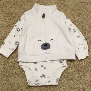 NWOT onesie and vest set